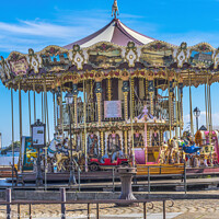Buy canvas prints of Merry Go Round Inner Harbor Honfluer France by William Perry