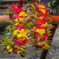 Buy canvas prints of Tropical Flowers Christmas Headwreath Headpiece Moorea Tahiti by William Perry