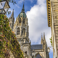 Buy canvas prints of Gate Cathedral Church Bayeux Normandy France by William Perry