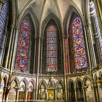 Buy canvas prints of Mary Chapel Stained Glass Reflection Cathedral Church Bayeux Nor by William Perry