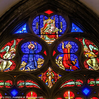 Buy canvas prints of Colorful Mary Angels Stained Glass Cathedral Church Bayeux Norma by William Perry
