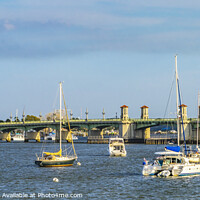 Buy canvas prints of Bridge of Lions Sailboats Motorboats Downtown St Augustine Flori by William Perry