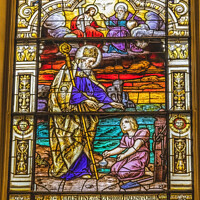 Buy canvas prints of Saint Augustine Child Stained Glass Cathedral Saint Augustine Fl by William Perry