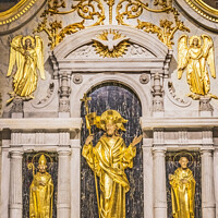 Buy canvas prints of Golden Statues Angels Altar Saint Augustine Florida by William Perry