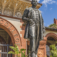 Buy canvas prints of Statue Red White Flagler College St Augustine Florida  by William Perry