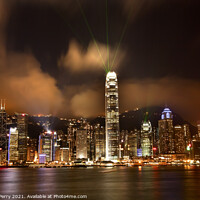 Buy canvas prints of Hong Kong Harbor at Night Lightshow from Kowloon by William Perry