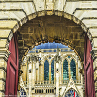 Buy canvas prints of Stone Arch Bayeux Cathedral Church Normandy France by William Perry