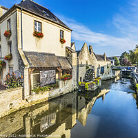Buy canvas prints of Old Buildings Mill Aure River Bayeux Center Normandy France by William Perry