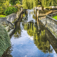 Buy canvas prints of Old Buildings Park Aure River Bayeux Center Normandy France by William Perry