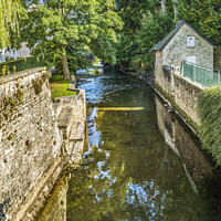 Buy canvas prints of Old Buildings Aure River Bayeux Center Normandy France by William Perry