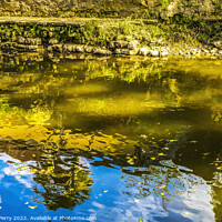 Buy canvas prints of Aure River Reflection Abstract Bayeux Center Normandy France by William Perry