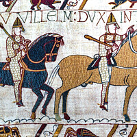 Buy canvas prints of William Conquerer Battle Hastings Bayeux Tapestry Normandy Franc by William Perry