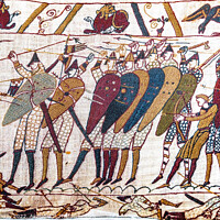 Buy canvas prints of Battle Hastings Bayeux Tapestry Normandy France by William Perry