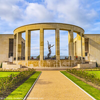 Buy canvas prints of Statue Colonnade World War 2 Cemetery Normandy France by William Perry
