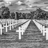 Buy canvas prints of Black White American Military World War 2 Cemetery Normandy Fran by William Perry