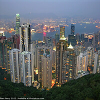 Buy canvas prints of HONG KONG from Victoria Peak Early Evening by William Perry