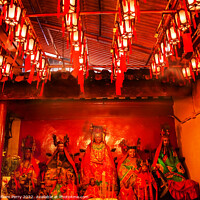 Buy canvas prints of Chinese Gods Lanterns Man Mo Temple  Hong Kong by William Perry