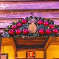 Buy canvas prints of Wooden Pineapple Apple Carving Old Town St Augustine Florida by William Perry