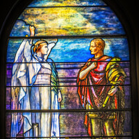Buy canvas prints of Angel Saint Stained Glass Trinity Church Saint Augustine Florida by William Perry