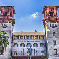 Buy canvas prints of Red White Town Hall St Augustine Florida  by William Perry