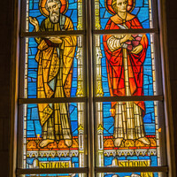 Buy canvas prints of Saints Luke John Stained Glass Church Saint Augustine Florida by William Perry