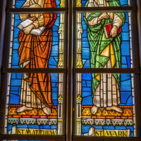 Buy canvas prints of Saints Mark Matthew Stained Glass Trinity Parish Church Saint Au by William Perry