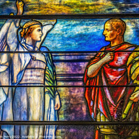 Buy canvas prints of Angel Saint Stained Glass Trinity Parish Church Saint Augustine  by William Perry