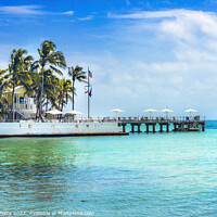 Buy canvas prints of Colorful Higgs Memorial Beach Park Pier Key West Florida by William Perry