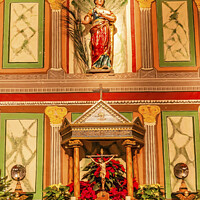 Buy canvas prints of Old Mission Santa Ines Solvang California Basilica Altar Cross by William Perry