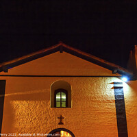 Buy canvas prints of Old Mission Santa Ines Solvang California Cross Bells Night by William Perry