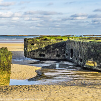 Buy canvas prints of Old Ramp Beach Mulberry Harbor Arromanches Normandy France by William Perry