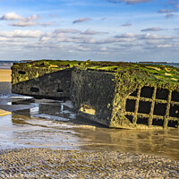 Buy canvas prints of Old Ramp Beach Mulberry Harbor Arromanches-les-Bains Normandy Fr by William Perry