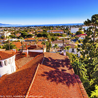 Buy canvas prints of Court House Orange Roofs Santa Barbara California by William Perry