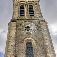 Buy canvas prints of Exterior Steeple Saint Laurent Church Normandy France by William Perry