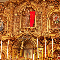 Buy canvas prints of Golden Altar Serra Chapel Mission San Juan Capistrano Church Cal by William Perry