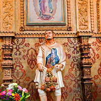 Buy canvas prints of Juan Diego Statute Guadalupe Shrine Mission Basilica San Juan Ca by William Perry