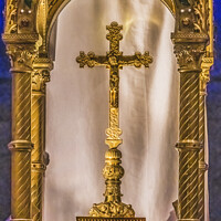 Buy canvas prints of Altar Golden Cross Cathedral Church Nimes Gard France by William Perry