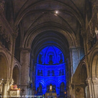 Buy canvas prints of Night Service Altar Cross Cathedral Church Nimes Gard France by William Perry