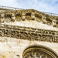 Buy canvas prints of Gargoyle Statues Cathedral Church Nimes Gard France by William Perry
