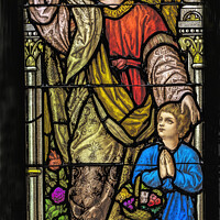 Buy canvas prints of Angel Child Stained Glass Saint Mary Basilica Phoenix Arizona by William Perry