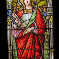 Buy canvas prints of Saint Agatha Stained Glass Saint Mary Basilica Phoenix Arizona by William Perry