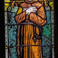 Buy canvas prints of Saint Francis Assisi Stained Glass Saint Mary Phoenix Arizona by William Perry
