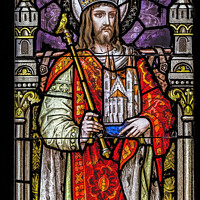 Buy canvas prints of Saint Henry Stained Glass Saint Mary Basilica Phoenix Arizona by William Perry