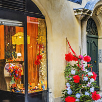 Buy canvas prints of Jewelry Store Shop Christmas Decorations Street Nimes Gard Franc by William Perry