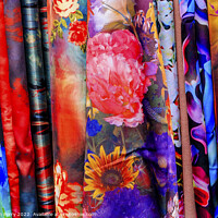 Buy canvas prints of Chinese Colorful Flower Silk Scarves Yuyuan Shanghai China by William Perry