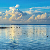 Buy canvas prints of Rain Storm Cloudscape Reflection Blue Water Moorea Tahiti by William Perry