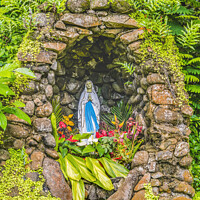 Buy canvas prints of Mary Shrine Sainte Famille Holy Family Church Haapiti Moorea Tah by William Perry