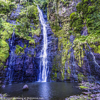 Buy canvas prints of Colorful Faarumai Waterfalls Mountain Tahiti Island  by William Perry
