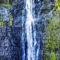 Buy canvas prints of Colorful Tropical Faarumai Waterfalls Mountain Tahiti Island  by William Perry