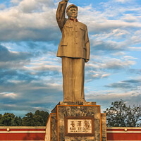 Buy canvas prints of Statue of Mao Ze Dong Lijiang Yunnan Province China by William Perry